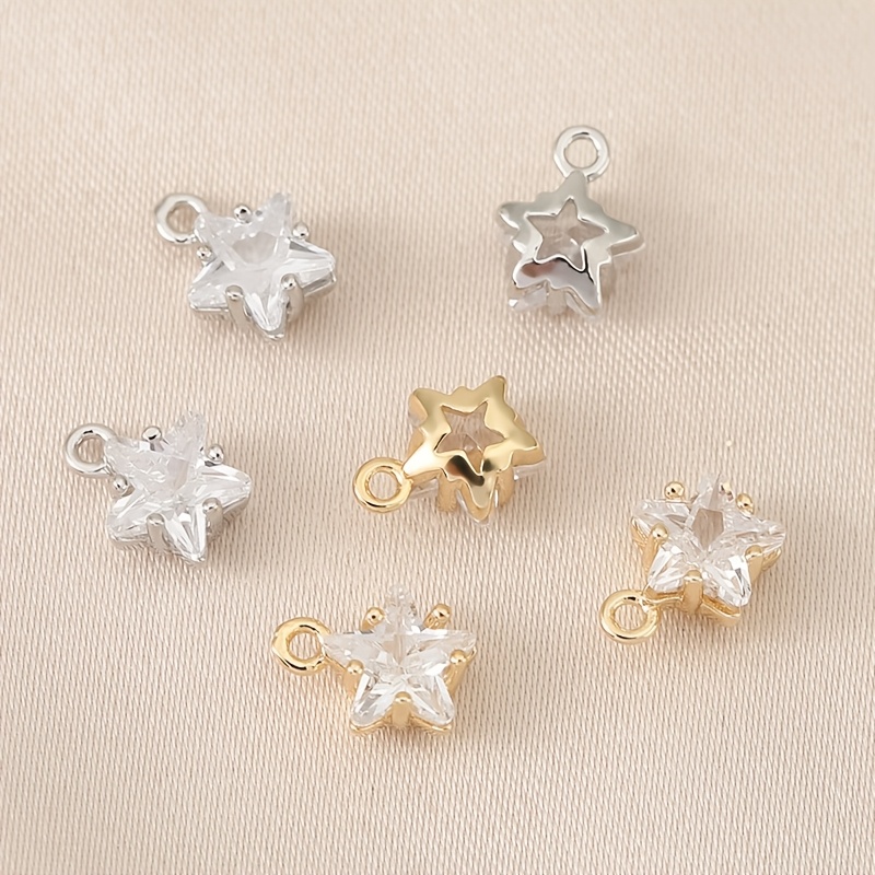20pcs Exquisite Luxurious Star Pendants with Connecting Rings